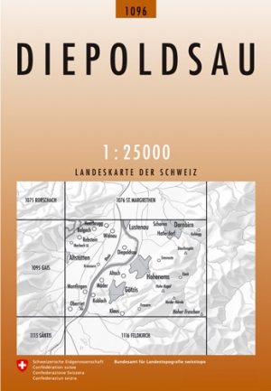 Wandelkaart 1096 Diepoldsau Sankt-Gallen - Swisstopo