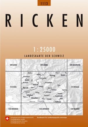 Wandelkaart 1113 Ricken Zürich Zwitserland - Swisstopo