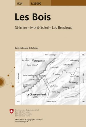Wandelkaart 1124 Les Bois Jura Zwitserland - Swisstopo