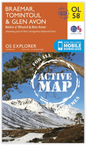 Wandelkaart OL58 Braemar- Tomintoul & Glen Avon - OSI