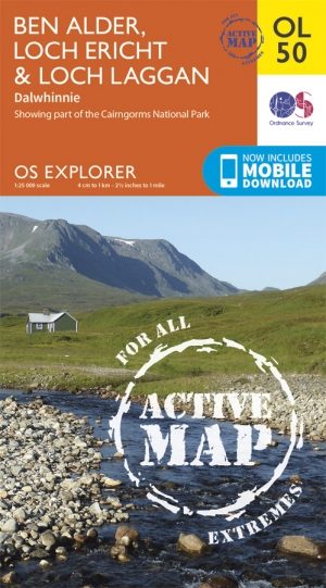 Wandelkaart OL50 Ben Alder- Loch Ericht & Loch Laggan - OSI