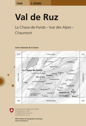 Wandelkaart 1144 Val de Ruz Neuchatel - Swisstopo