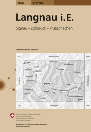 Wandelkaart 1168 Langnau im Emmental Bern - Swisstopo