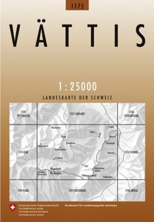 Wandelkaart 1175 Vättis Sankt-Gallen - Swisstopo