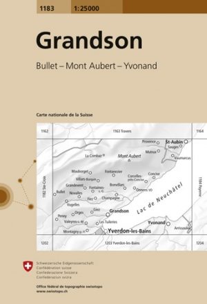 Wandelkaart 1183 - Grandson Jura Zwitserland - Swisstopo