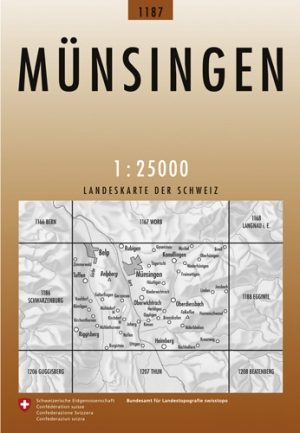 Wandelkaart 1187 - Münsingen Berner Oberland - Swisstopo