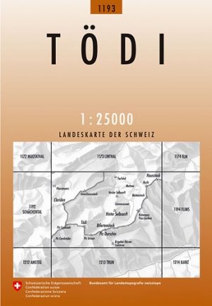 Wandelkaart 1193 Tödi Graubünden Zwitserland - Swisstopo
