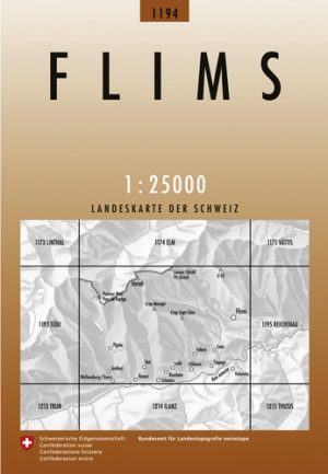 Wandelkaart 1194 Flims Graubünden - Swisstopo