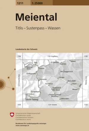Wandelkaart 1211 - Meiental Berner Oberland - Swisstopo