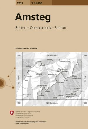 Wandelkaart 1212 Amsteg Uri Zwitserland - Swisstopo