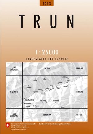 Wandelkaart 1213 Trun Graubunden Zwitserland - Swisstopo