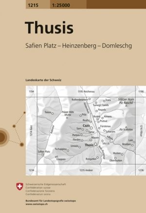 Wandelkaart 1215 - Thusi Graubunden - Swisstopo