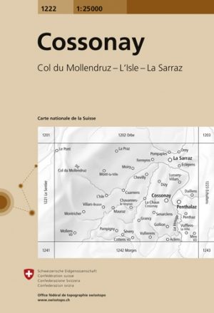 Wandelkaart 1222 Cossonay Vaud Zwitserland - Swisstopo