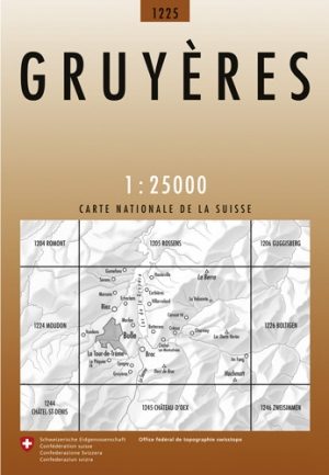 Wandelkaart 1225 Gruyères Fribourg - Swisstopo
