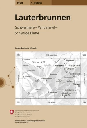 Wandelkaart 1228 - Lauterbrunnen Berner Oberland - Swisstopo