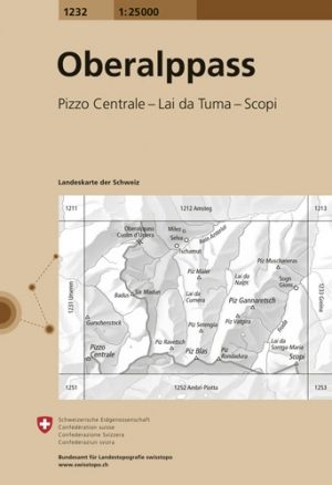Wandelkaart 1232 - Oberalppass Graubünden - Swisstopo