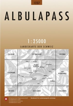 Wandelkaart 1237 Albulapass Graubunden - Swisstopo
