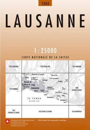 Wandelkaart 1243 Lausanne Vaud Zwitserland - Swisstopo