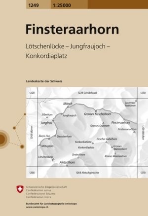 Wandelkaart 1249 Finsteraarhorn & Konkordiahut - Swisstopo