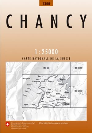 Wandelkaart 1300 Chancy Genéve Wallis - Swisstopo
