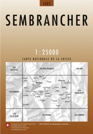 Wandelkaart 1325 Sembrancher Wallis - Swisstopo
