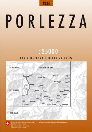 Wandelkaart 1334 Porlezza Lombardije Italië - Swisstopo