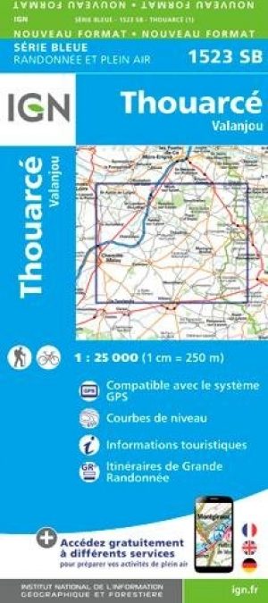 Wandelkaart 1523 SB Thouarcé & Valanjou - IGN