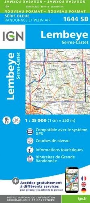 Wandelkaart 1644 SB Lembeye & Serres-Castet - IGN