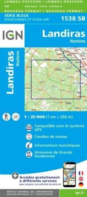 Wandelkaart 1538 SB Landiras & Hostens - IGN