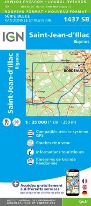 Wandelkaart 1437 SB St-Jean-d'Illac - IGN