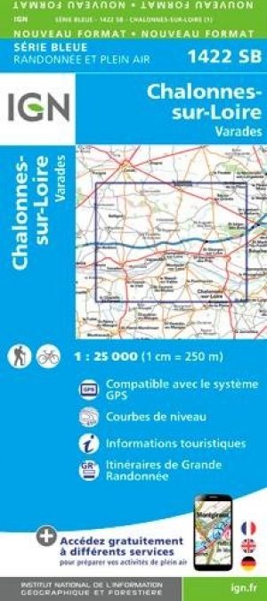Wandelkaart 1422 SB Chalonnes-sur-Loire - IGN