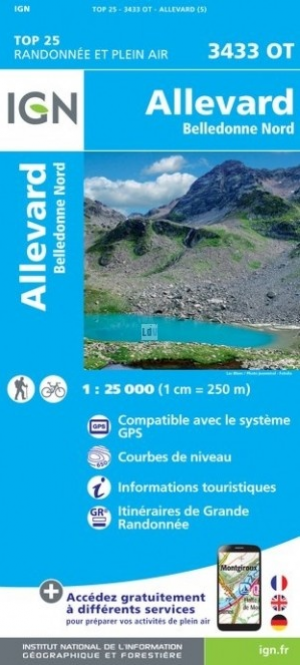 Wandelkaart 3433 OT Allevard & Belledonne Nord - IGN