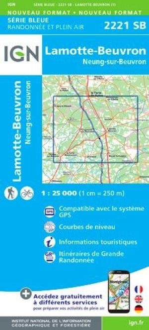 Wandelkaart 2221 SB Lamotte-Beuvron - IGN