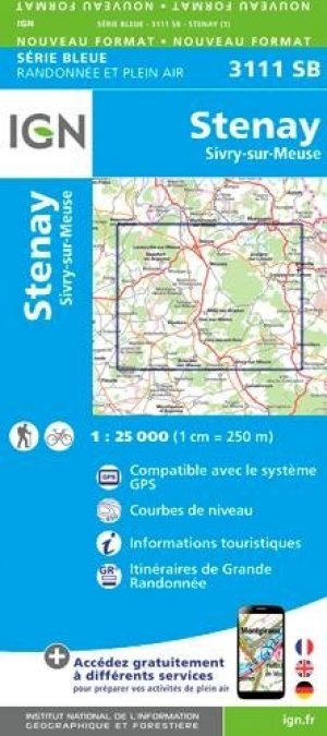 Wandelkaart 3111 SB Stenay & Sivry-sur-Meuse - IGN