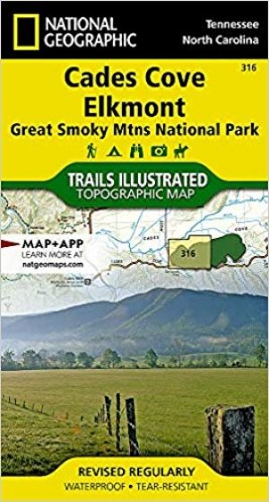 Wandelkaart 316 Cades Cove & Elkmont - Great smoky mtns NP
