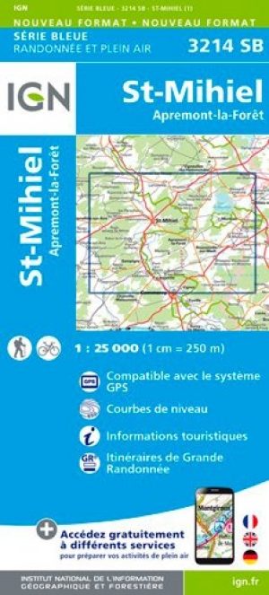 Wandelkaart 3214 SB St-Mihiel & Apremont-la-Forêt - IGN