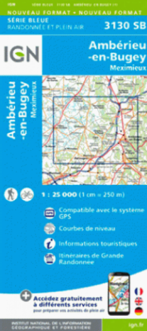 Wandelkaart 3130 SB Ambérieu-en-Bugey & Meximieux - IGN