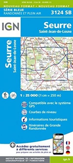 Wandelkaart 3124 SB Seurre & St-Jean-de-Losne - IGN