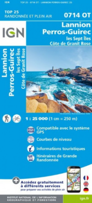 Wandelkaart 0714 OT Lannion & Perros-Guirec - IGN