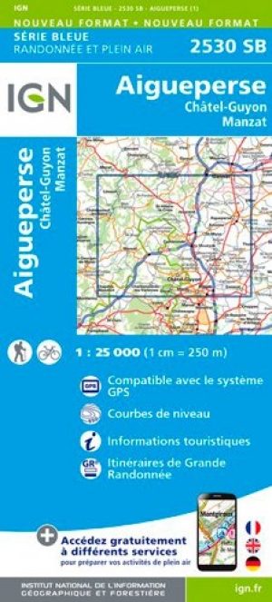 Wandelkaart 2530 SB Aigueperse - Châtel-Guyon - IGN