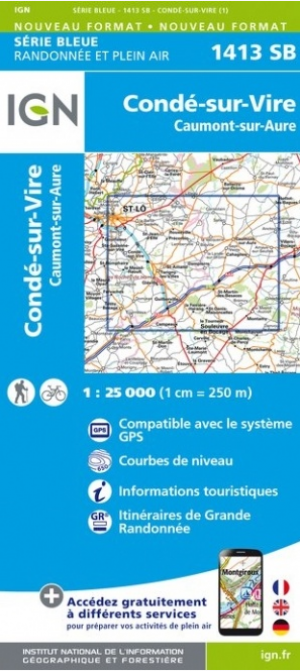 Wandelkaart 1413 SB Torigni-sur-Vire - Caumont & l'Eventé - IGN