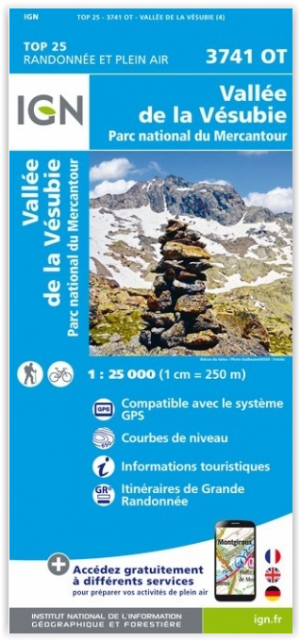 Wandelkaart 3741 OT Vallée de la Vésubie & Mercantour - IGN