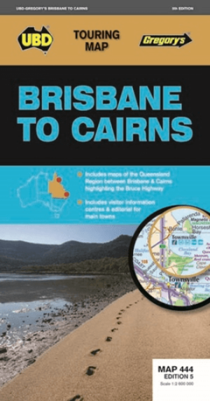 Landkaart Wegenkaart 444 Brisbane to Cairns Region - Gregory's