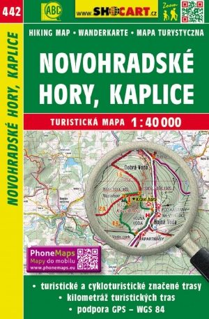 Wandelkaart 442 Novohradske Hory & Kaplice - Shocart