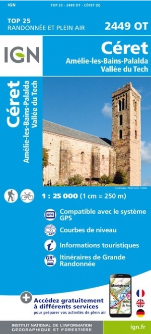 Wandelkaart 2449 OT Céret & Amélie-les-Bains - IGN