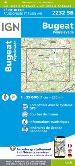 Wandelkaart 2232 SB Bugeat & Peyrelevade - IGN