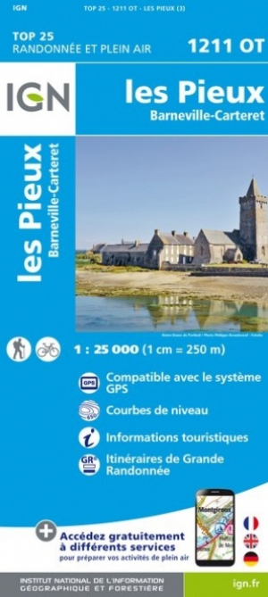 Wandelkaart 1211 OT Les Pieux & Barneville-Carteret - IGN