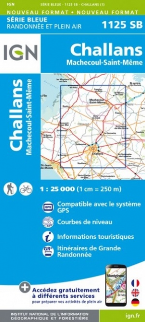 Wandelkaart 1125 SB Challans & Machecoul - IGN
