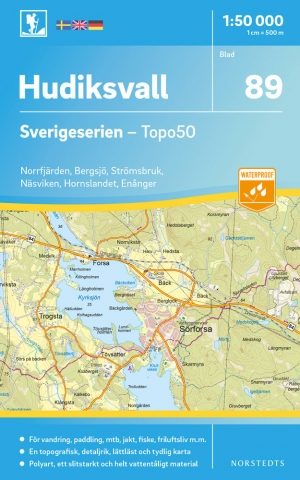 Wandelkaart 089 Sverigeserien Hudiksvall - Norstedts