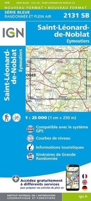 Wandelkaart 2131 SB St-Léonard-de-Noblat & Eymoutiers - IGN